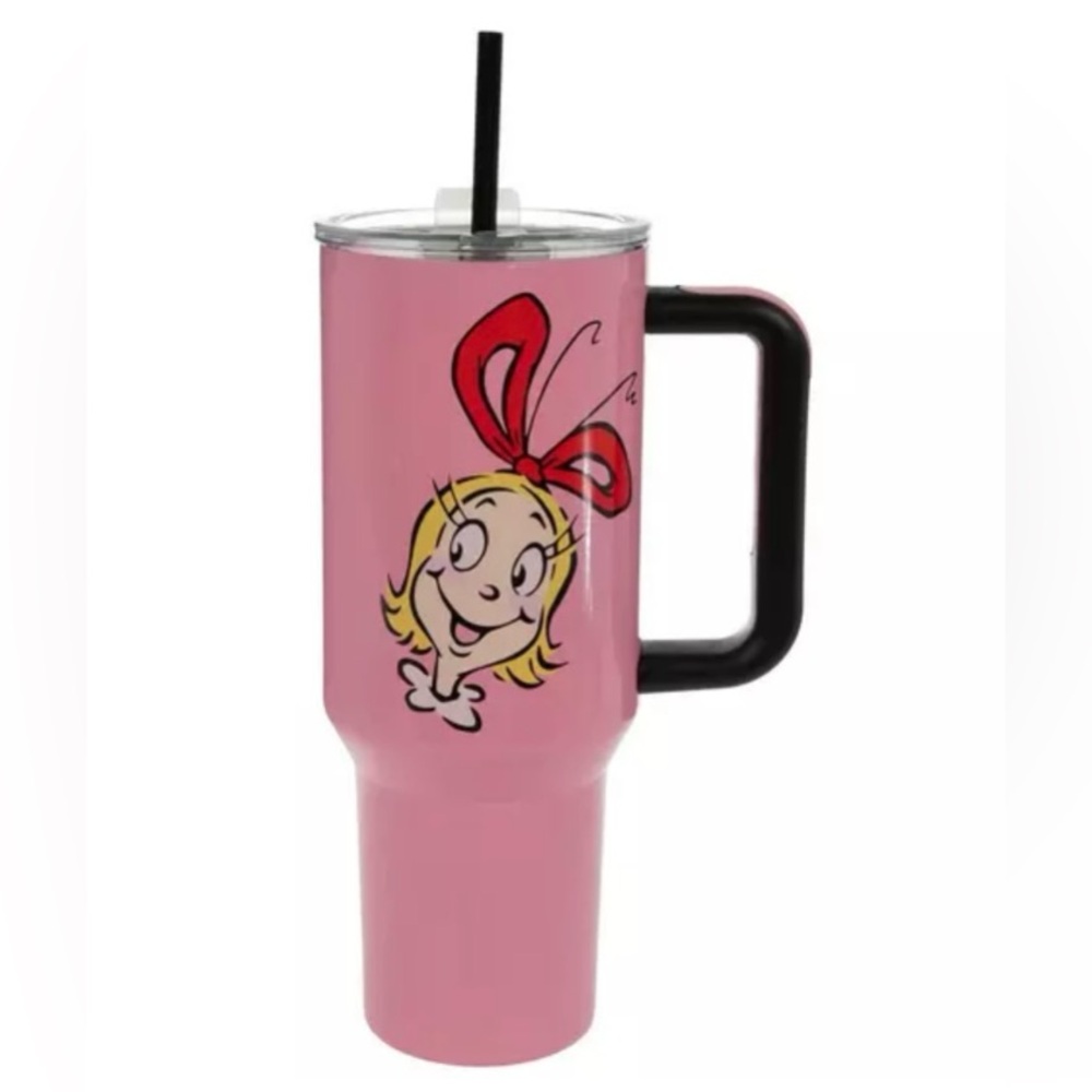 Cindy Lou Who Tumbler NEW 40 oz.Tumbler. Pink, Black, Red & Yellow..